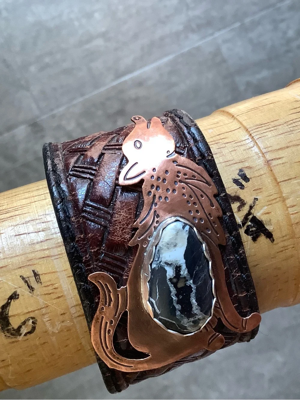 Copper Wolf /White Buffalo stone, adjustable